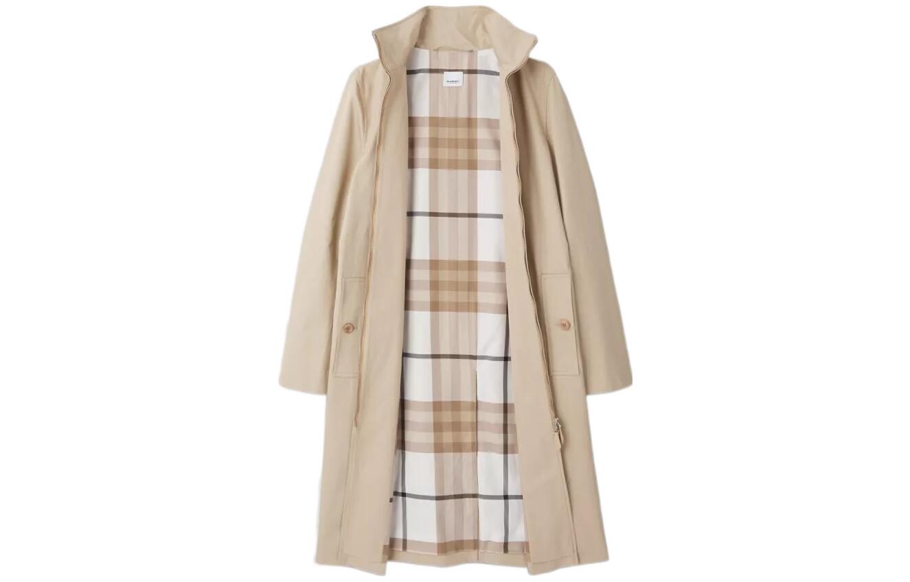 Пальто женское Burberry с клетчатым подкладом, желто-коричневый — фото 2