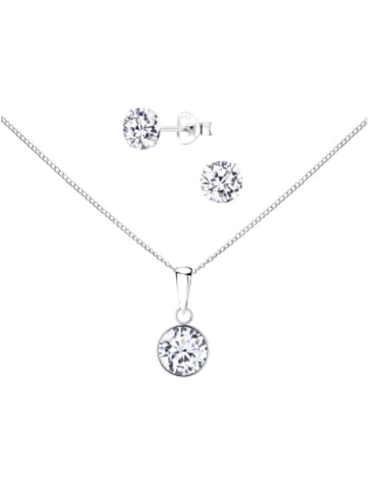 

Alexander York Набор ювелирных украшений SOLITAIRE 8 мм из серебра 925 пробы, 4 предмета