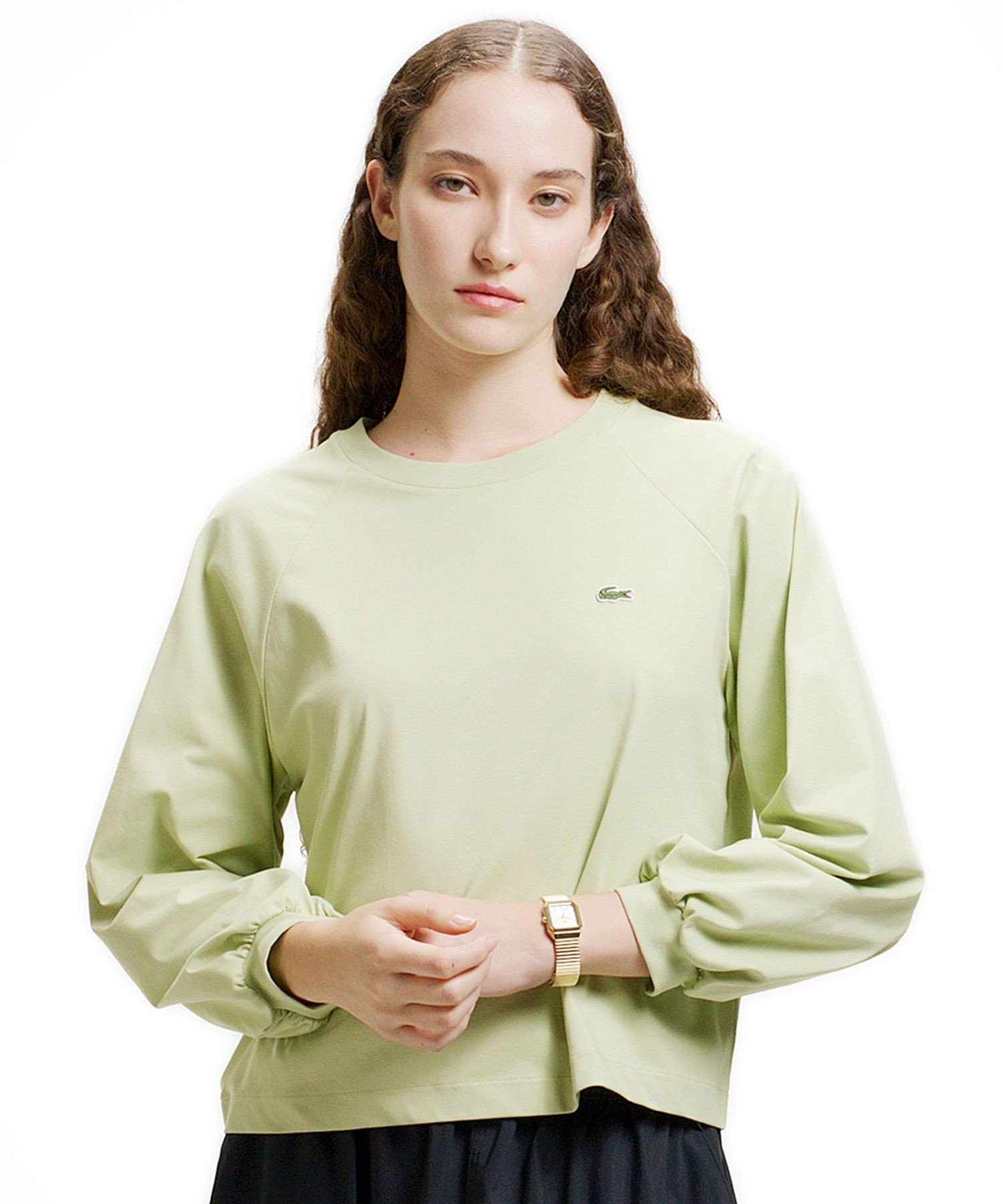 Футболка LACOSTE с длинными рукавами Sage Green — фото 2
