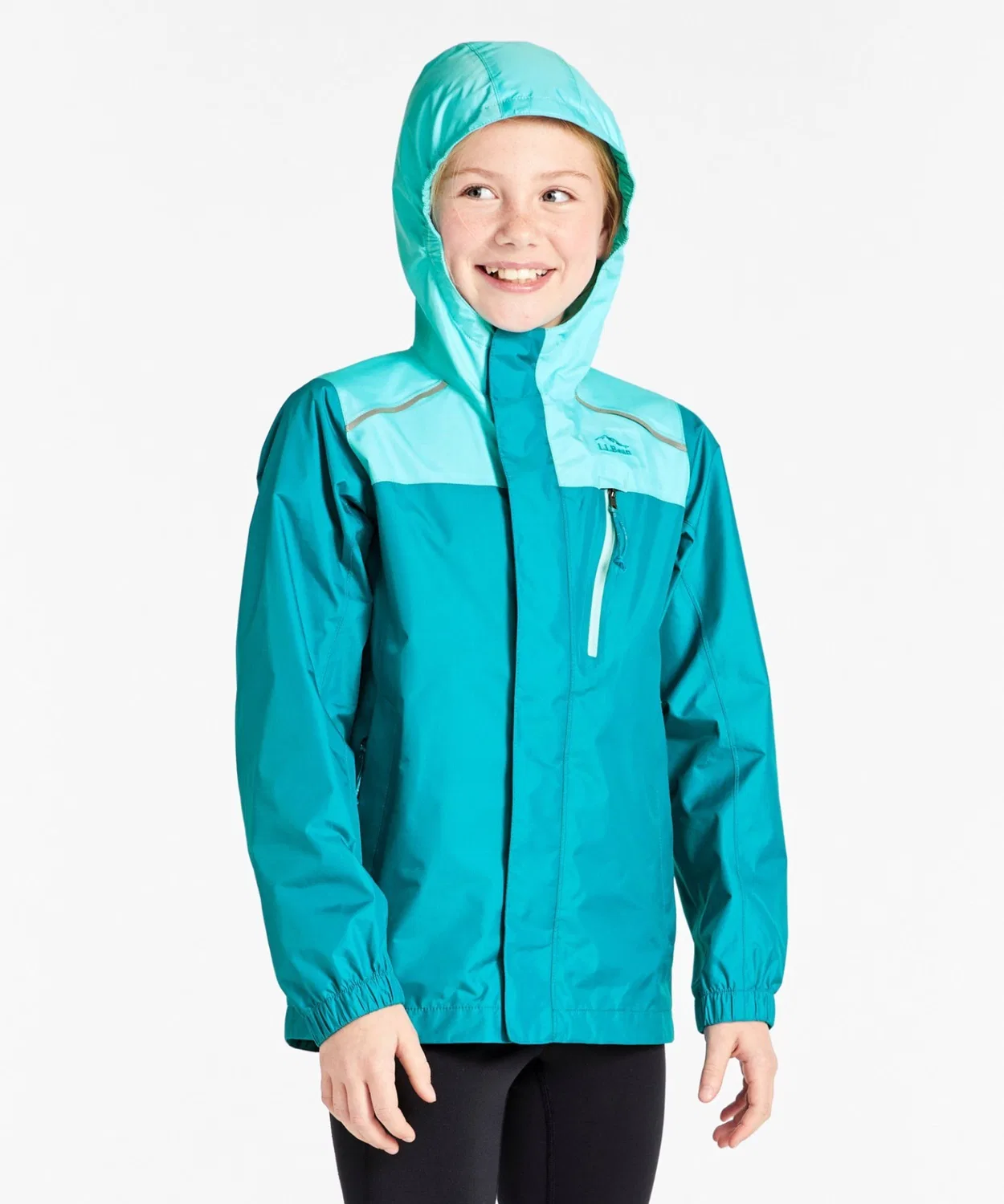 Детский дождевик L.L.Bean с цветовыми блоками, сине-зеленый