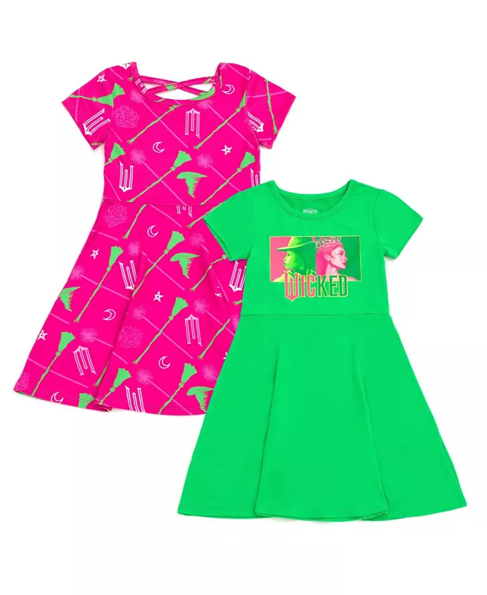 

Девочки 2 упаковки платьев-футляров Toddler Girls 2 Pack Skater Dresses Wicked, мультиколор