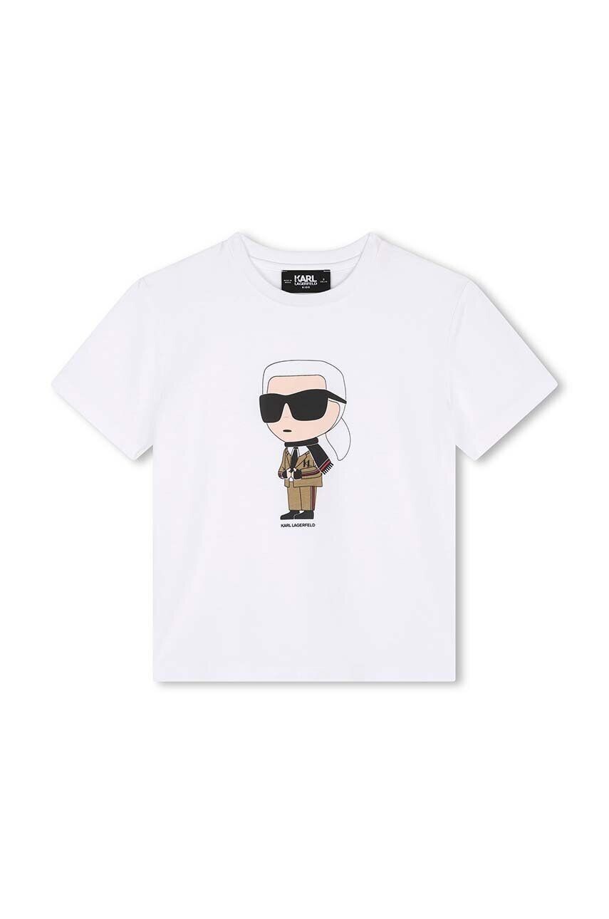 

Детская хлопковая футболка Karl Lagerfeld, белый