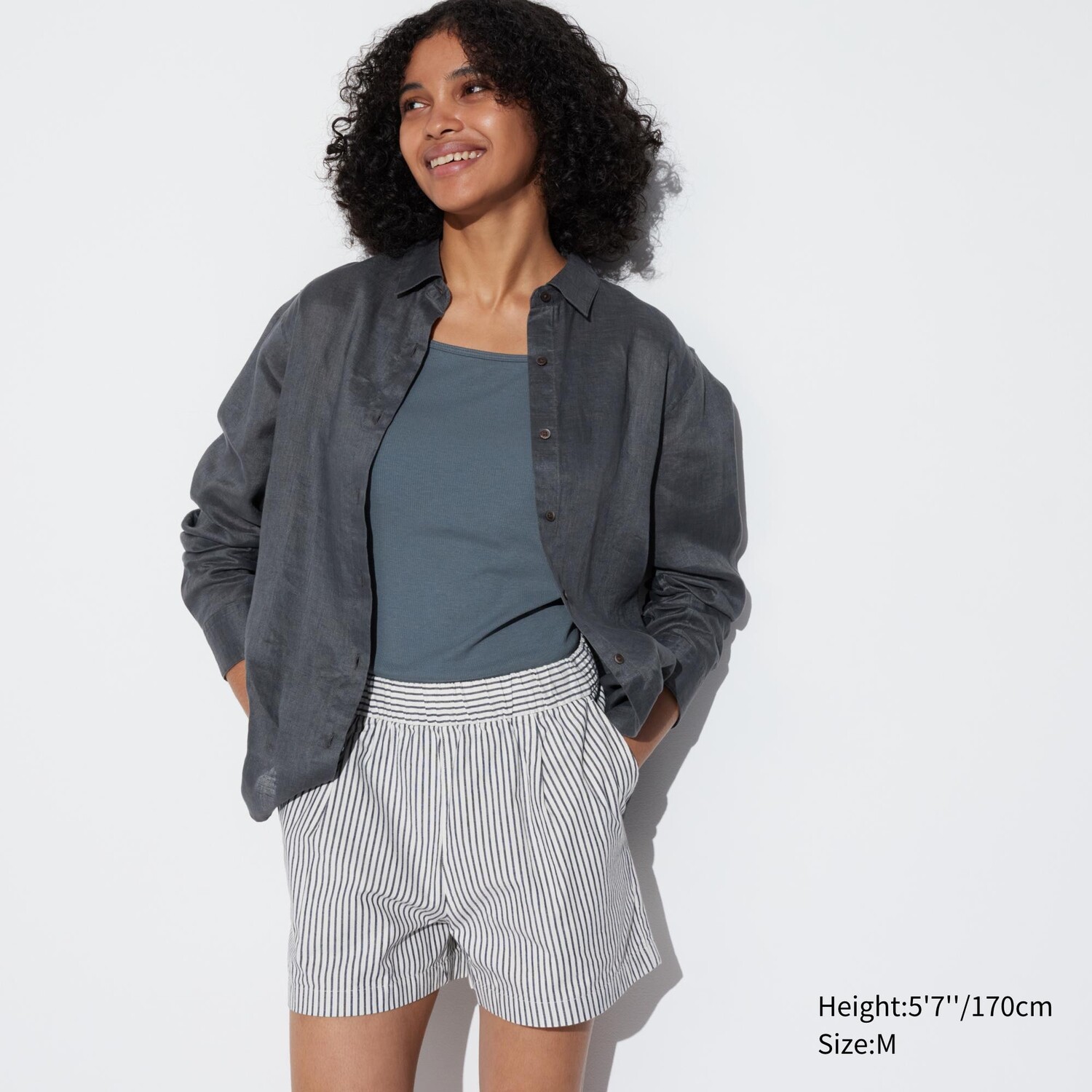 

Шорты легкие Uniqlo хлопковые, молочный