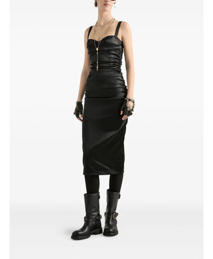 Платье Dolce & Gabbana Draped Midi, черный — фото 2