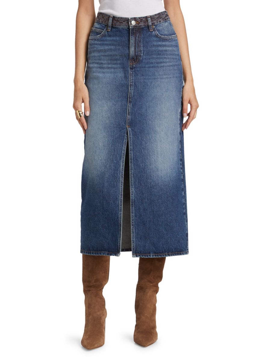 

Юбка-миди Math Denim ba&sh, цвет Blue Jeans