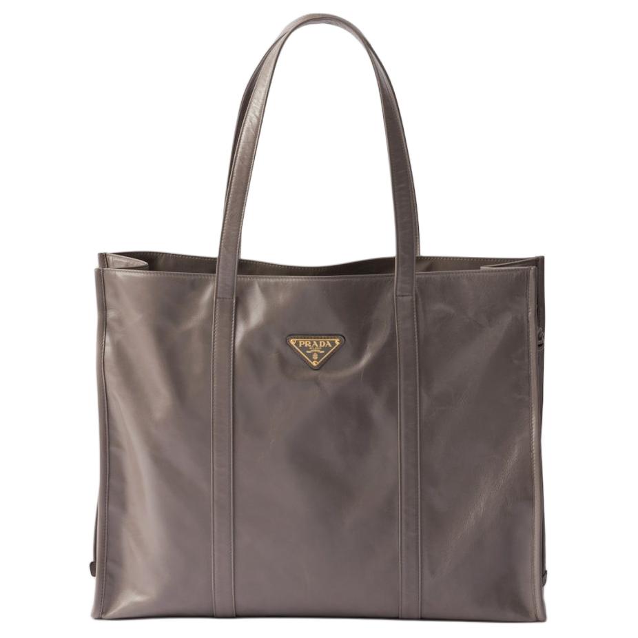 

Кожаная сумка-шоппер, большая женская сумка Tin Gallium PRADA