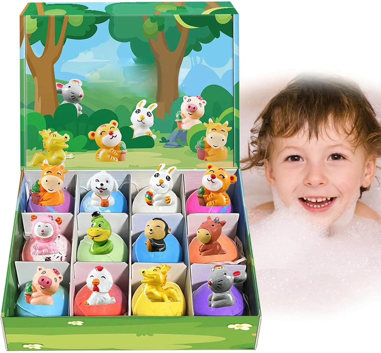 Набор детских бомбочек для ванны с сюрпризом, 12 шт. Pluffy, B-12 Pieces