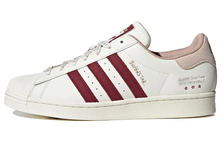 Adidas originals Superstar Обувь для скейтбординга унисекс, Белый/Розовый/Красный