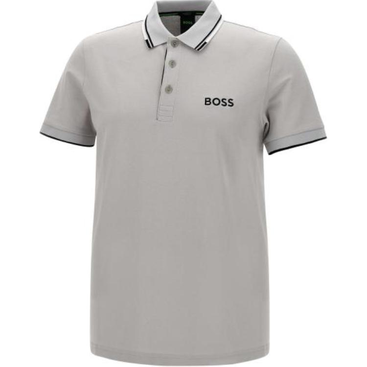 

Босс логотип вышитая короткий рукав поло HUGO BOSS, серый