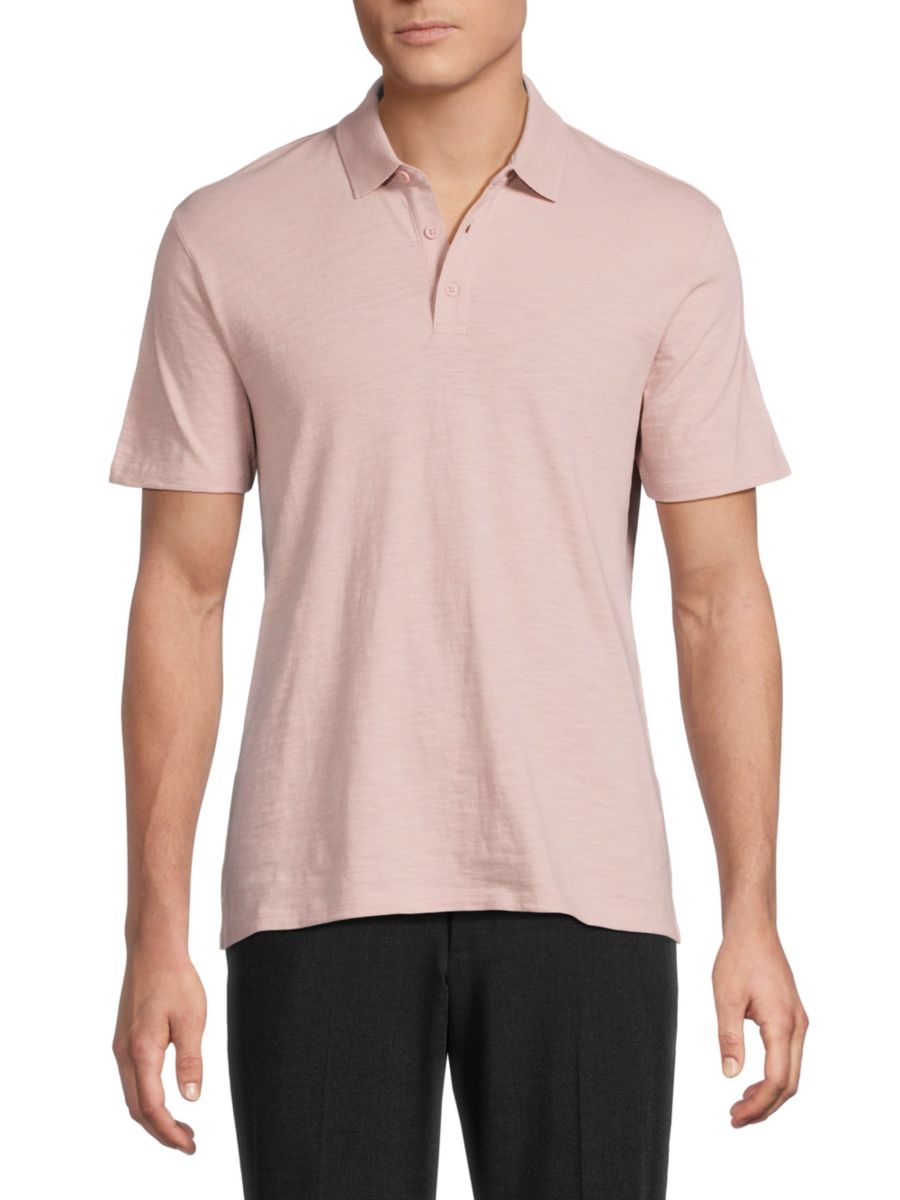 

Однотонное поло с коротким рукавом Vince, цвет Chalk Pink