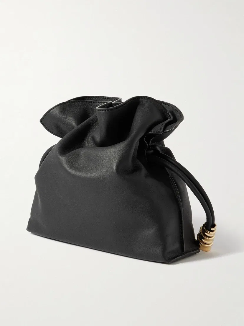 Кожаный клатч Flamenco mini с украшениями LOEWE, черный — фото 3