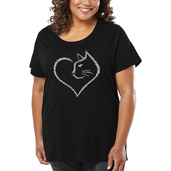 

Футболка Cat heart с принтом для женщин plus size La Pop Art, Black, Черный, Футболка Cat heart с принтом для женщин plus size La Pop Art, Black