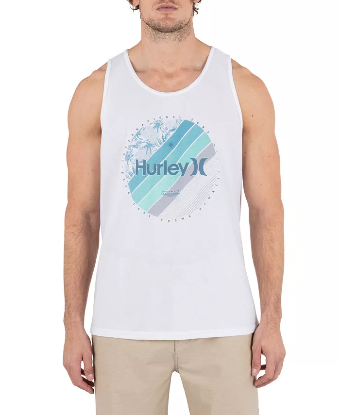 

Мужской линейный майка Palm Hurley, белый