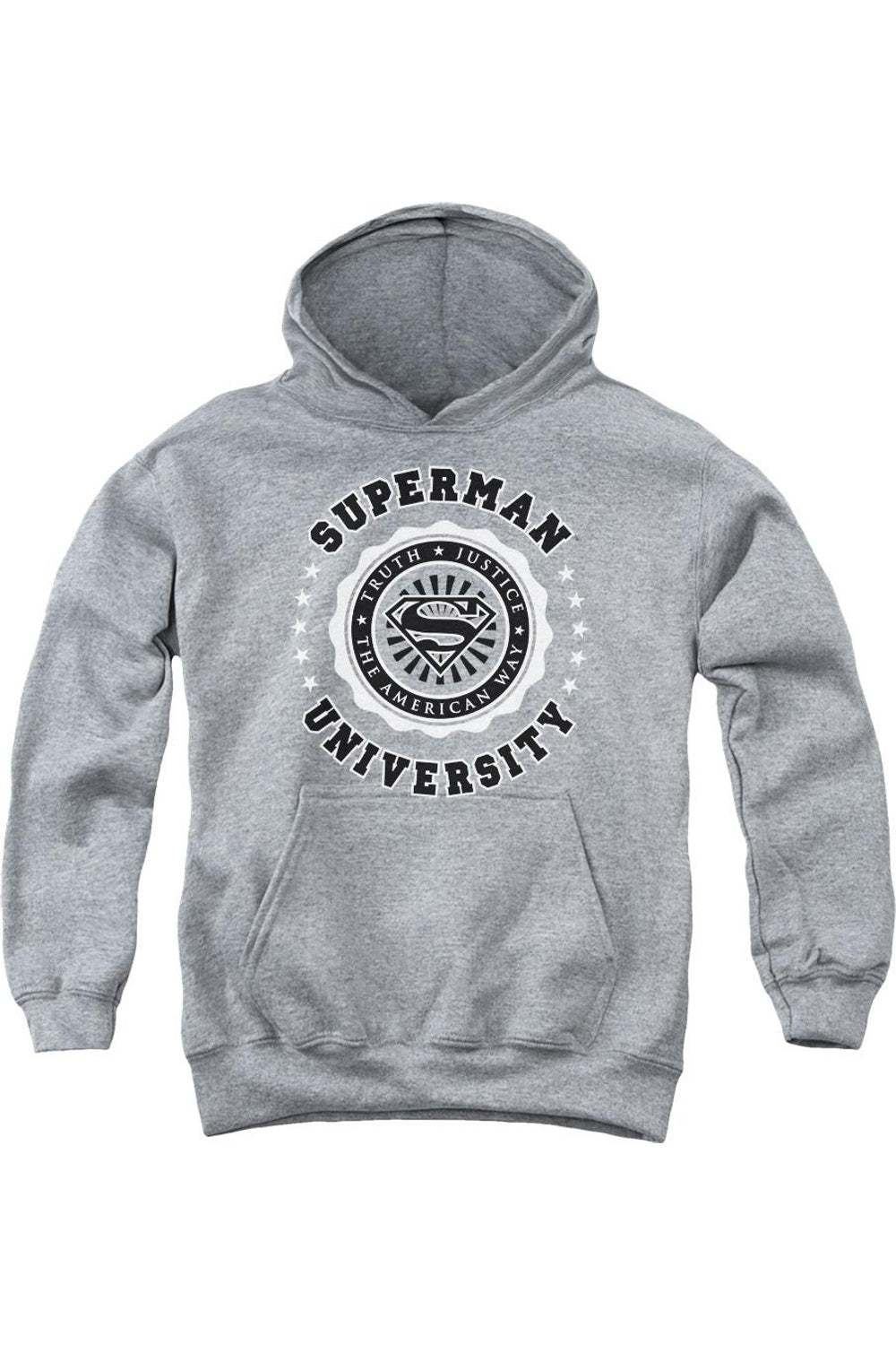 

Супермен Толстовка с капюшоном Superman University молодежная Gildan, Athletic Heather