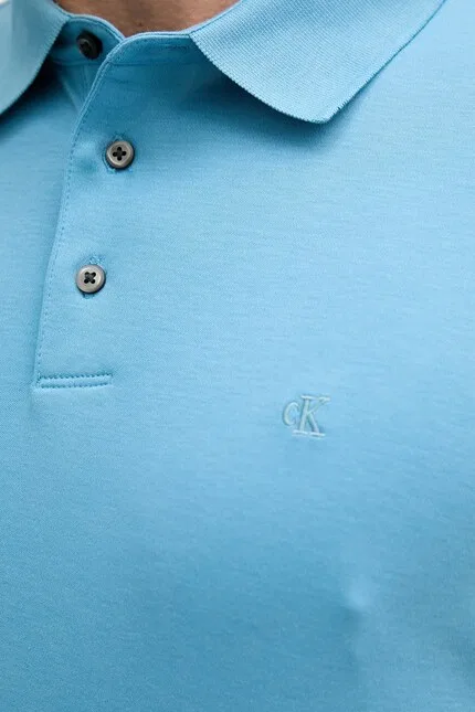 Поло из эластичного хлопка Calvin Klein, синий — фото 4