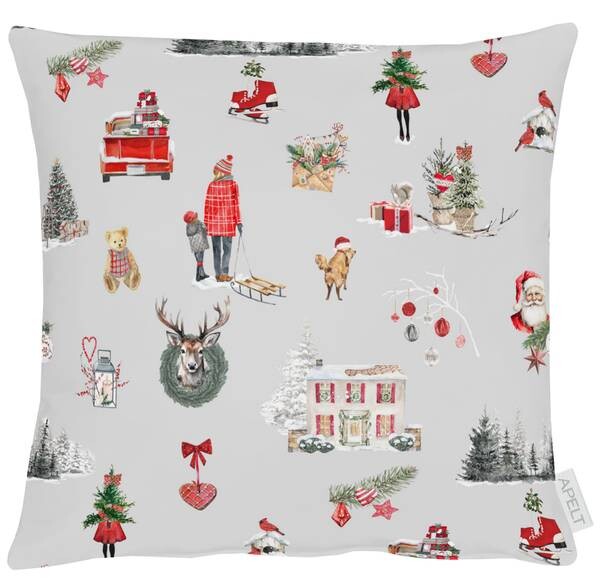 

Наволочка Apelt Winterwelt Typ B, 40x5x40 см цвет grau/rot