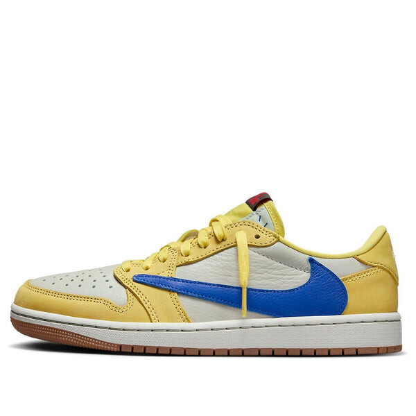 Кроссовки 1 ретро низкие og sp x travis scott Air Jordan, желтый