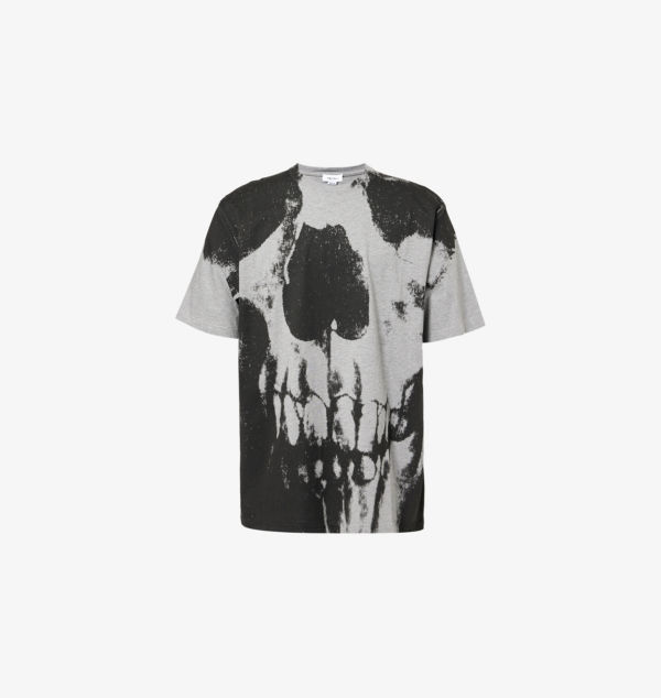 

Футболка из хлопка с круглым вырезом и вышитым черепом Alexander Mcqueen, мультиколор