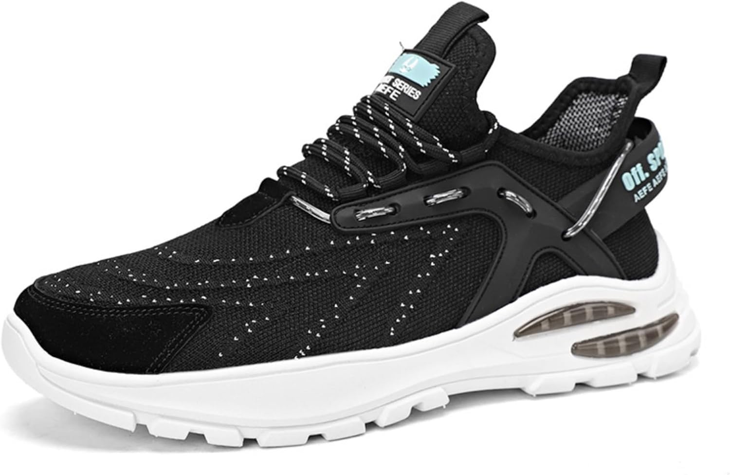 

Мужские легкие дышащие кроссовки с сеткой, стильные спортивные кроссовки с воздушной подушкой и амортизирующей подошвой, идеальные для спорта и повседневной носки Aokisx, черный