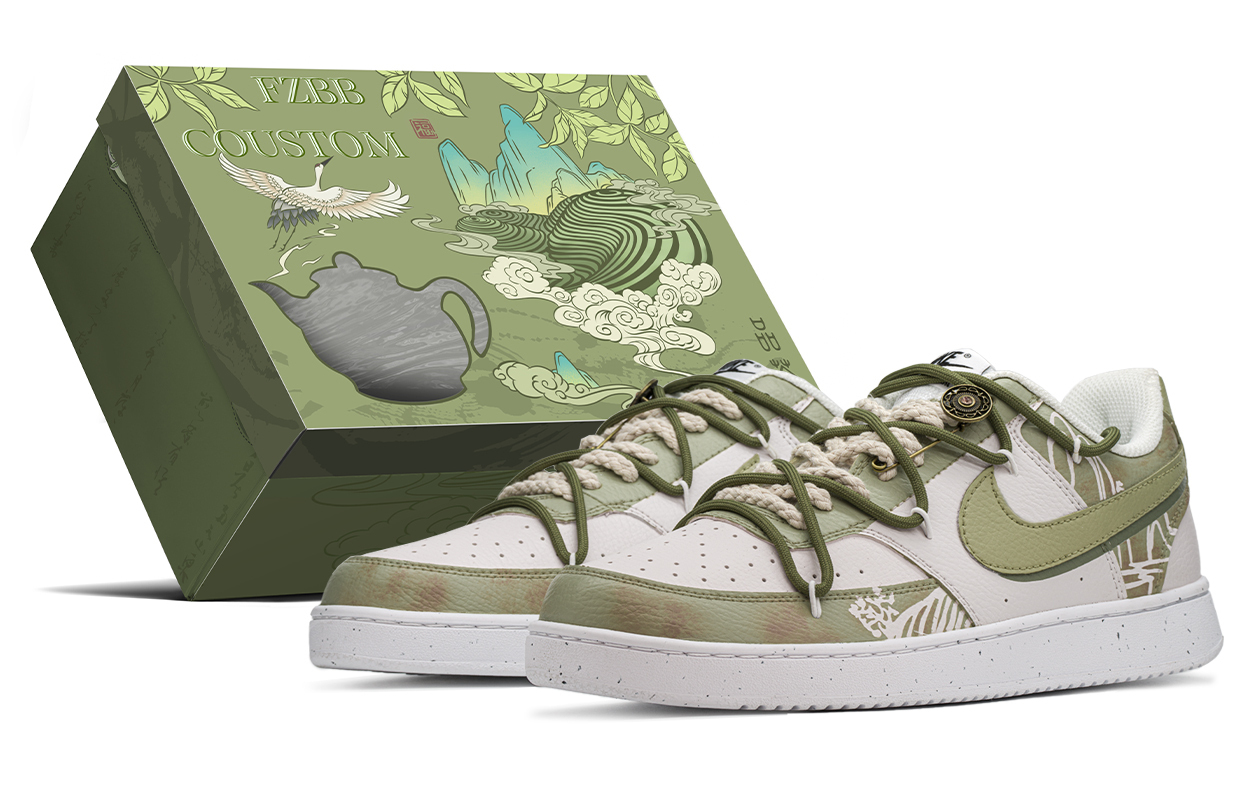 

Кроссовки Nike Court Vision 1 Low Top мужские бежево-зеленые