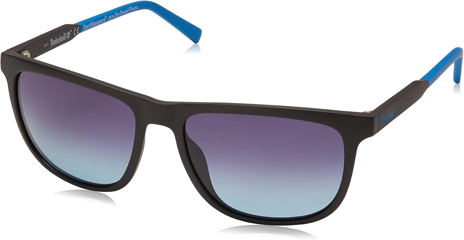 

Timberland мужские TBA9269 Polarized прямоугольные солнцезащитные очки, Matte Black
