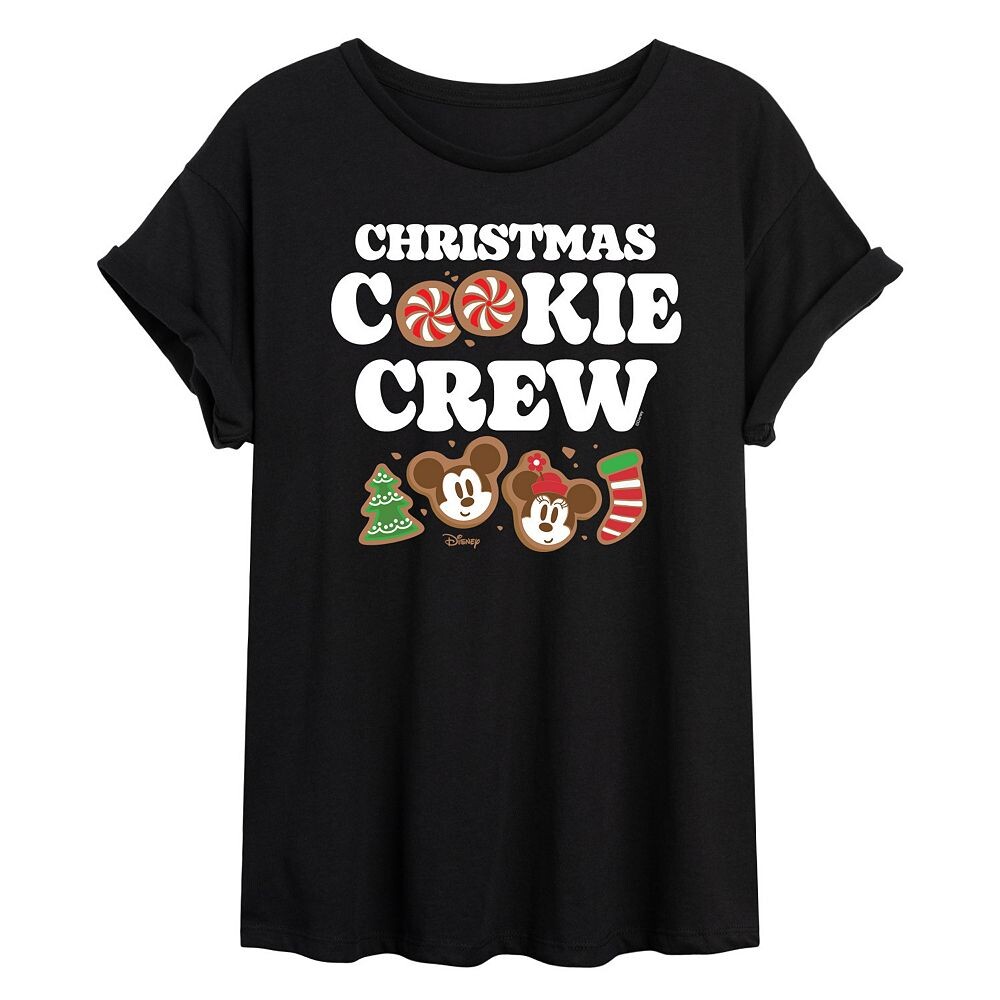

Большая футболка с изображением Микки и Минни Маус для детей Disney's Christmas Cookie Crew, черный