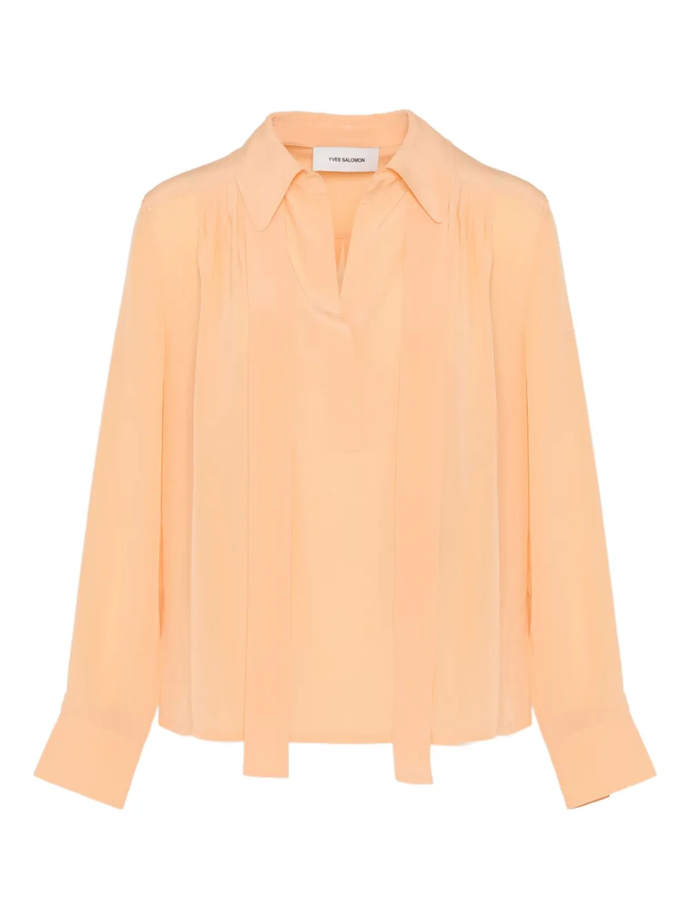 

Шелковая блузка с завязками Yves Salomon, оранжевый