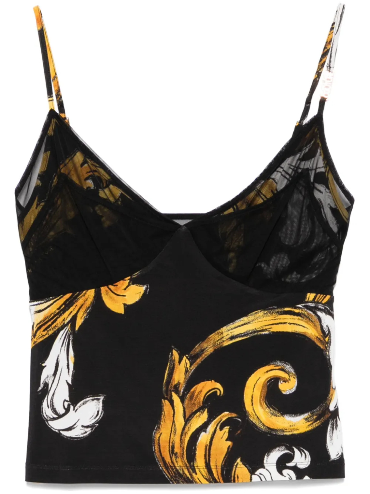 

Versace Jeans Couture сетчатый топ Barocco, черный