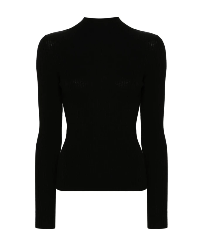 

Вязаный свитер-водолазка в рубчик, черный Twinset, черный