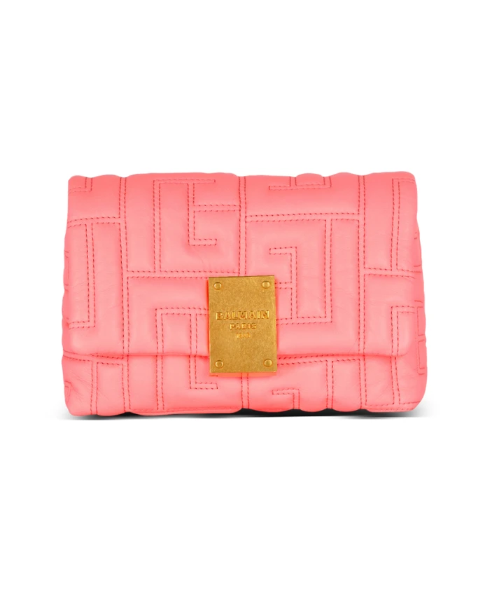 

Мини Сумка 1945 мягкая из стеганой кожи Balmain, розовый