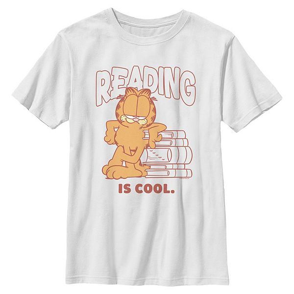 

Футболка с принтом Garfield reading is cool для мальчиков 6-20 Nickelodeon
