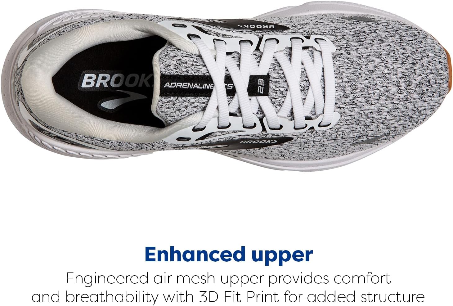 Мужские беговые кроссовки Brooks Adrenaline GTS 23 с поддержкой, белый/черный — фото 4