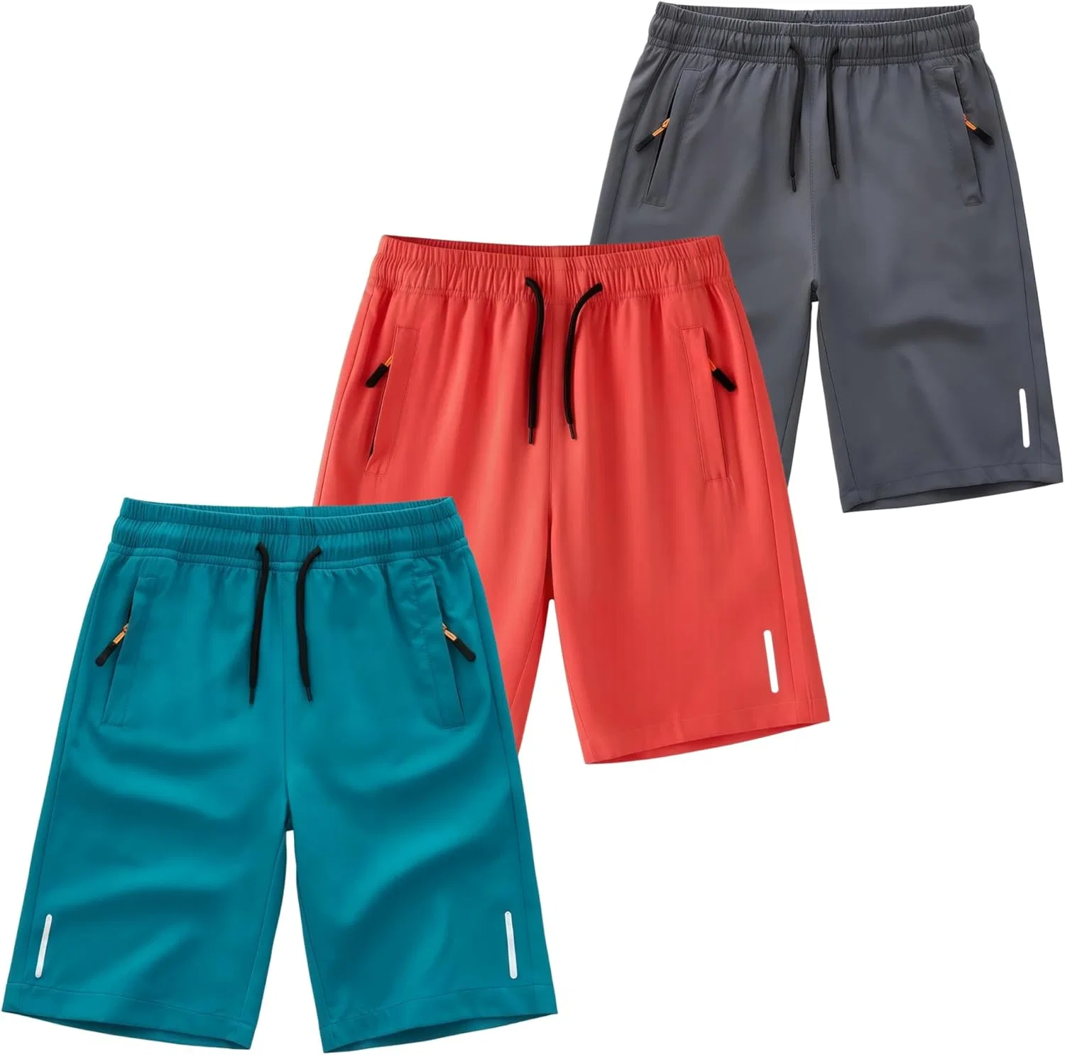 Детские шорты 3 шт, быстросохнущие, DINGDONG'S CLOSET, Red Blue Dark Grey