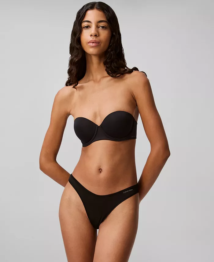 Женский бесшовный бюстгальтер пуш-ап без бретелек Perfectly Fit QF5677 Calvin Klein, черный — фото 4