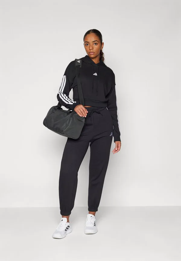 Основные характеристики: свободные брюки в 3 полоски, спортивные штаны. Adidas Sportswear, Black/White — фото 2