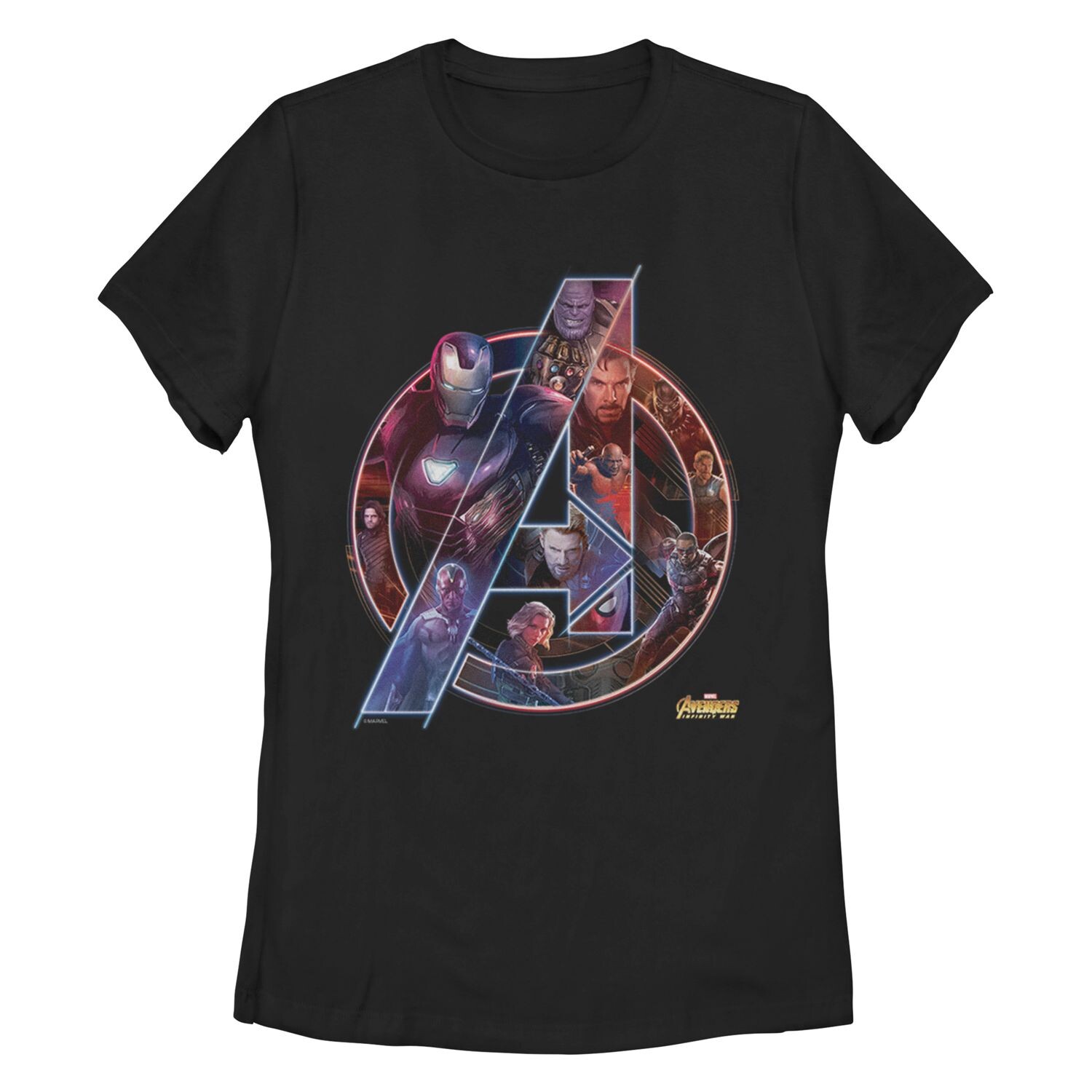 

Детская футболка с неоновым логотипом Marvel Avengers Team Licensed Character