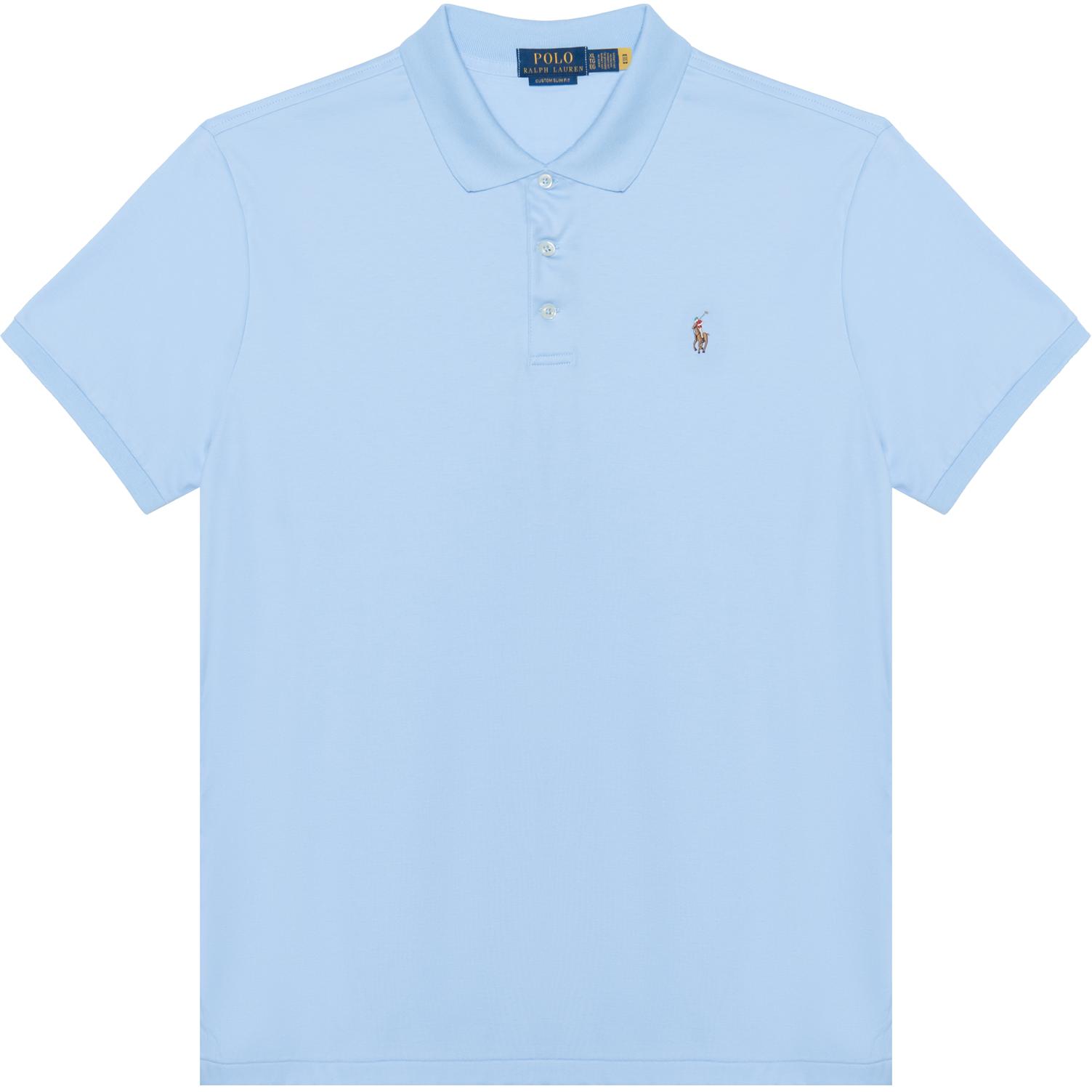 

Футболка поло с коротким рукавом и вышитым логотипом Polo Ralph Lauren, синяя