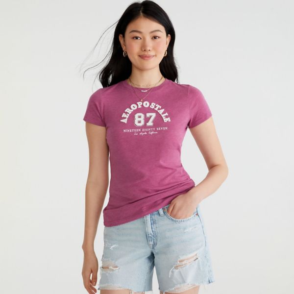 

Футболка с графическим принтом для юниоров Aeropostale, цвет damson