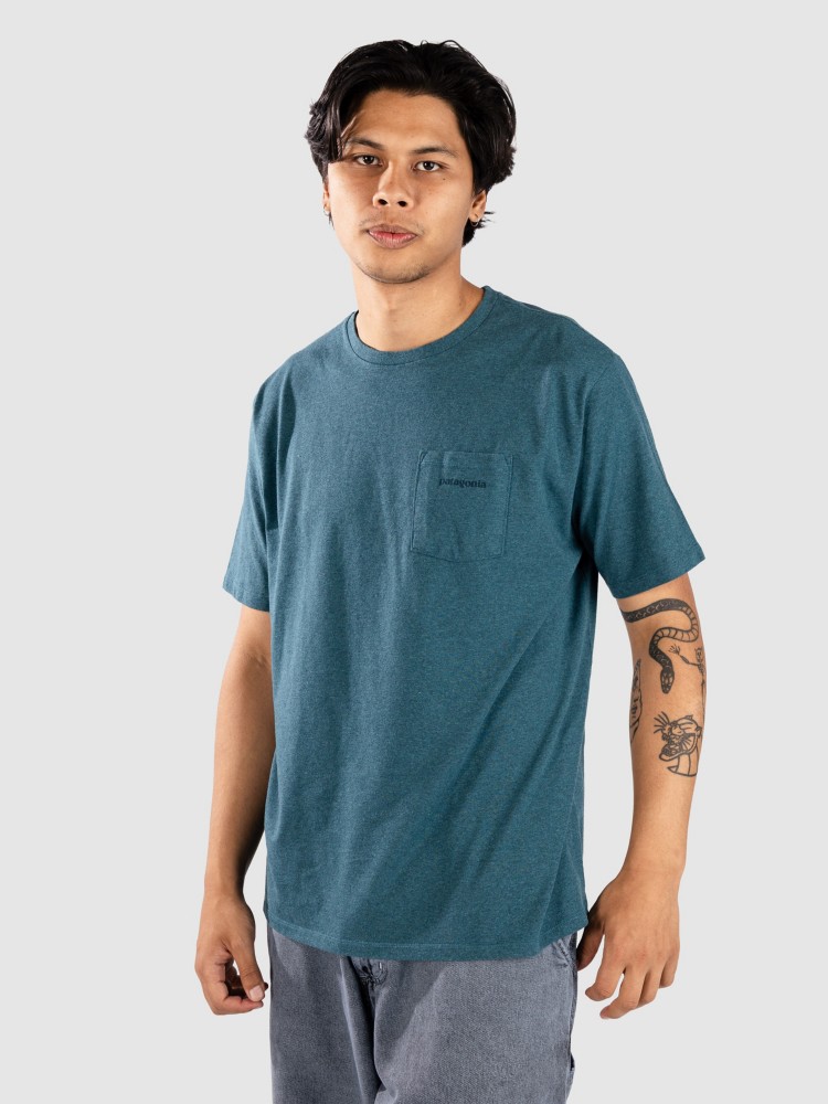 Футболка Patagonia Boardshort Logo Pocket Responsibili T-Shirt, wetland blue — фото 2