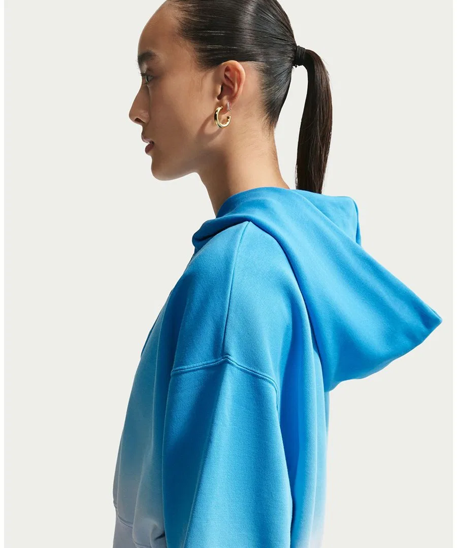 Женская спортивная толстовка Phoenix Flee Oversized Henley Hoodie Nike, Hydrogen Blue/Lt Photo Blue — фото 3