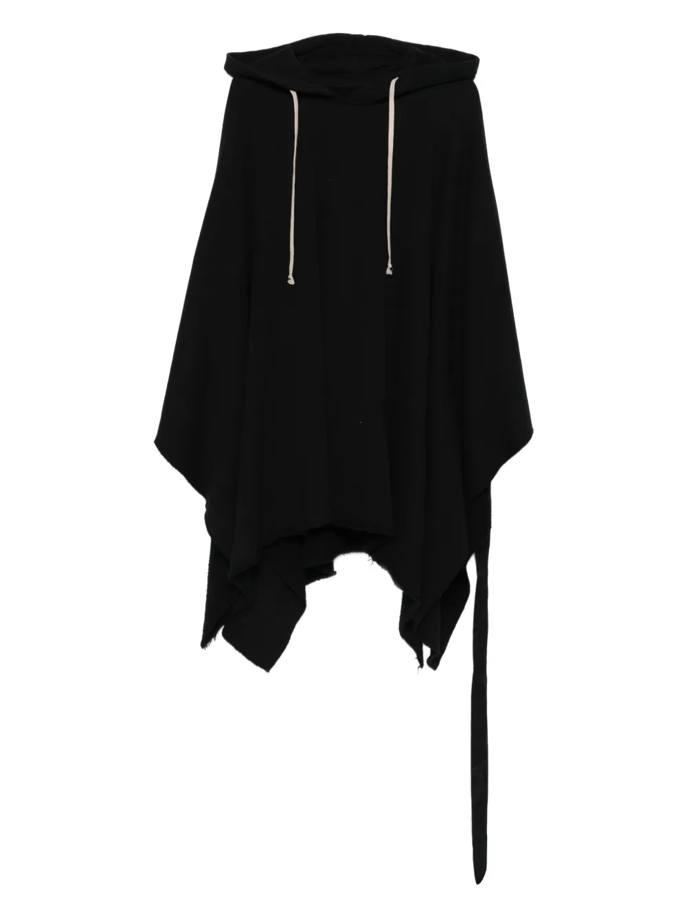 

Худи с кулиской и необработанными краями Rick Owens DRKSHDW, черный