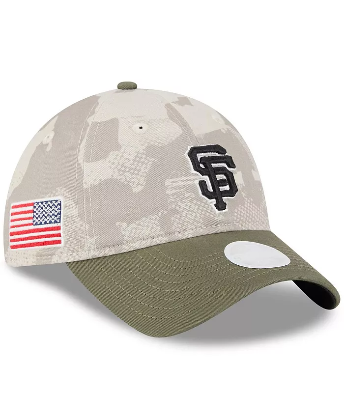 

Женская регулируемая кепка 9TWENTY San Francisco Giants 2025 Armed Forces Day светло-бежевого/оливкового цвета New Era