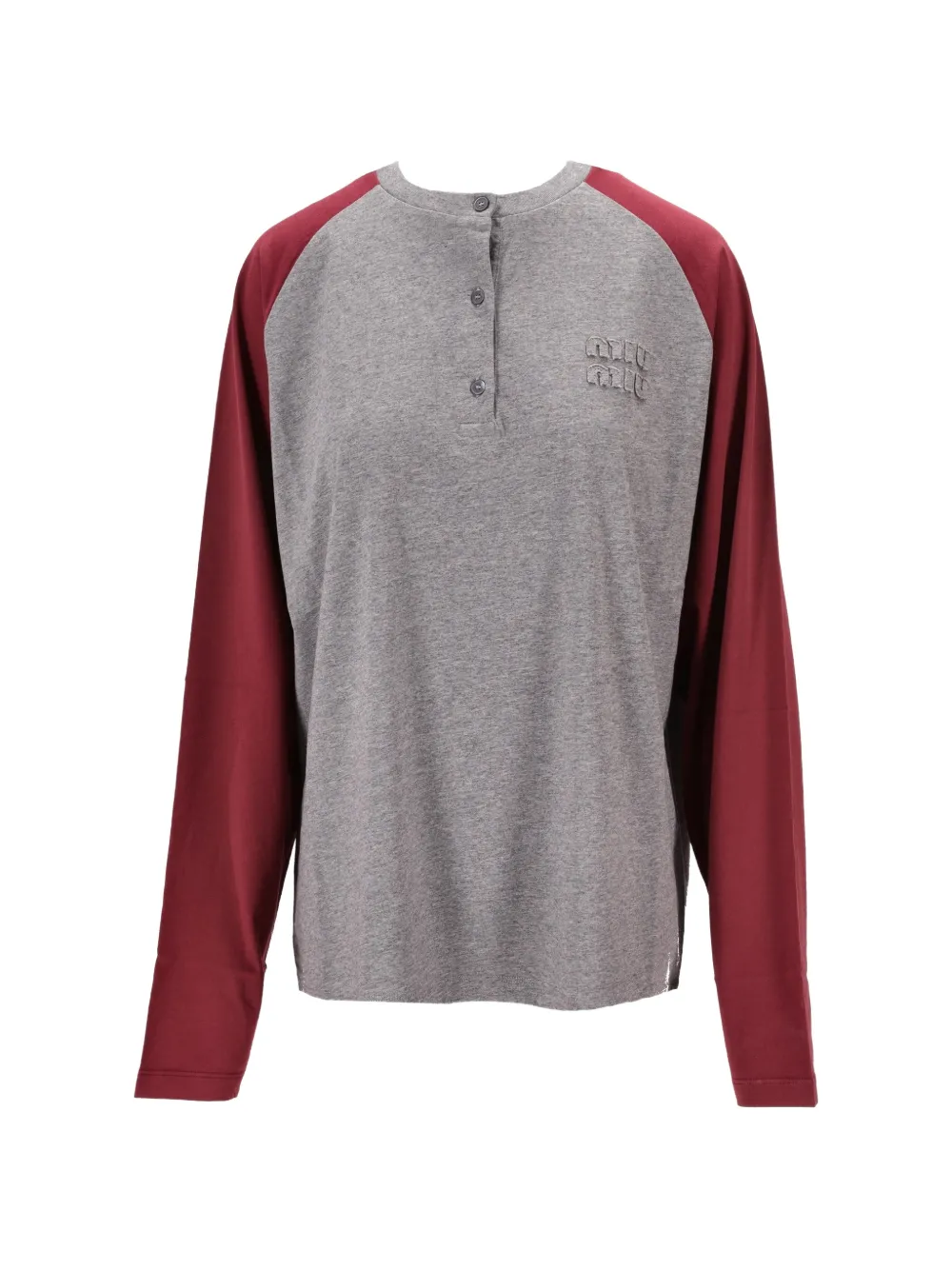 

Лонгслив из джерси на пуговицах Miu Miu, серый