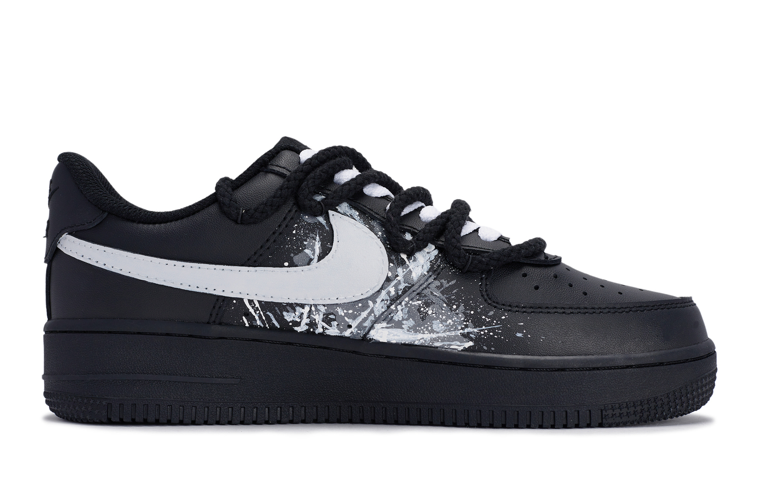 Nike Air Force 1 Антискользящие Износостойкие Низкие Кроссовки для Скейтбординга Унисекс Черный Белый Серый — фото 3