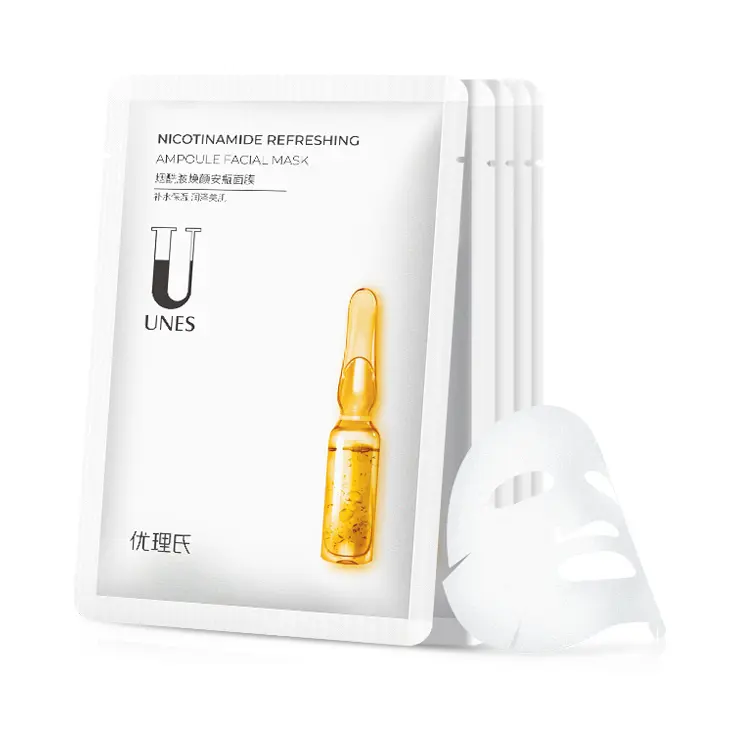 

Осветляющая маска для лица с ниацинамидом увлажняющая антиоксидантная против гликации 20 шт/уп UNES