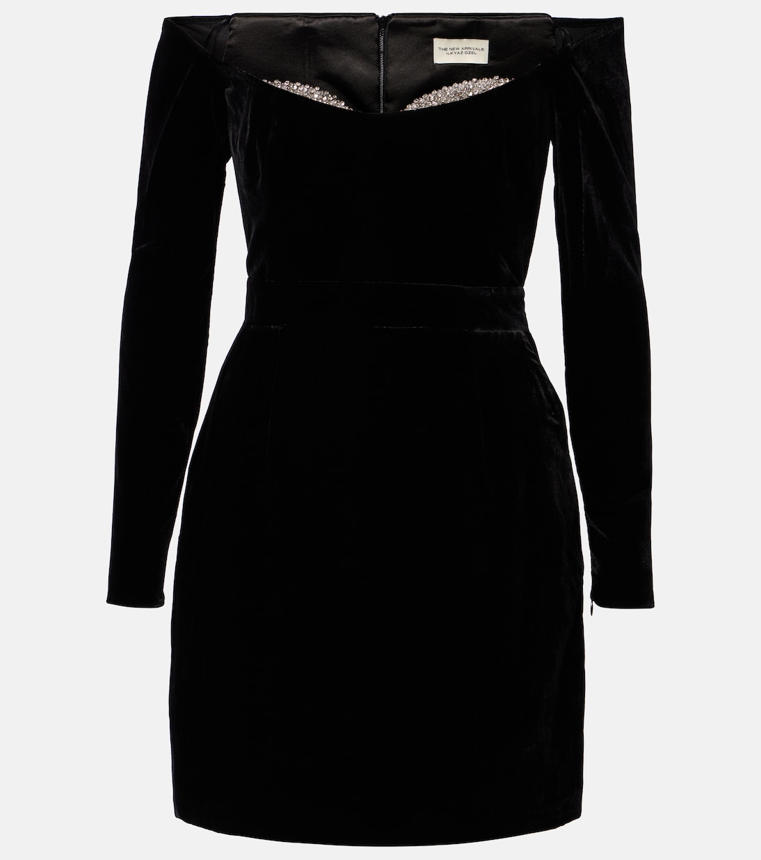 

Мини-платье из шелка Farah, украшенное кристаллами The New Arrivals Ilkyaz Ozel, черный