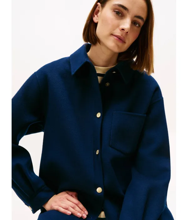 Шерстяная рубашка Regular fit Tommy Hilfiger, синий — фото 4