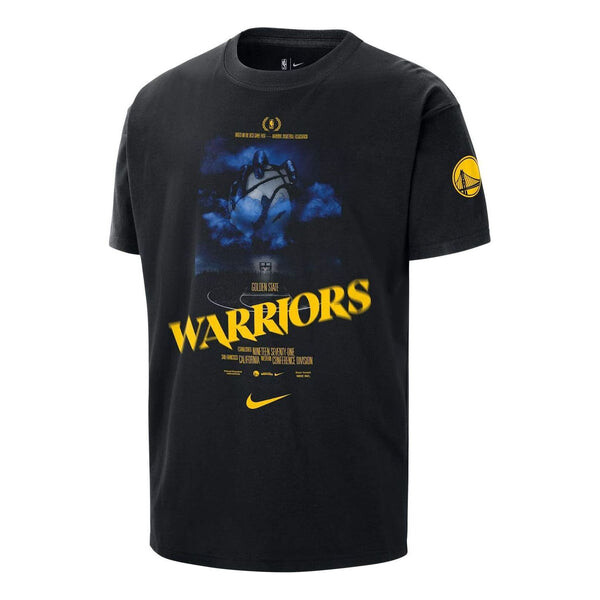 

Футболка golden state warriors courtside nba t-shirt asia sizing 'black' Nike, черный