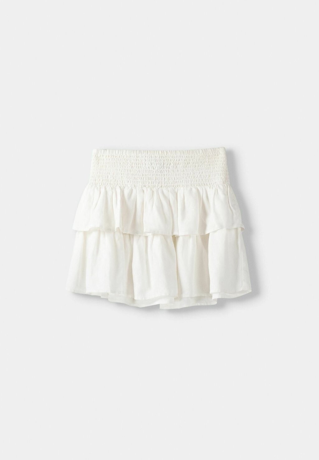 

Юбка А-силуэта RUFFLED WITH ELASTICATED Bershka, бежевый
