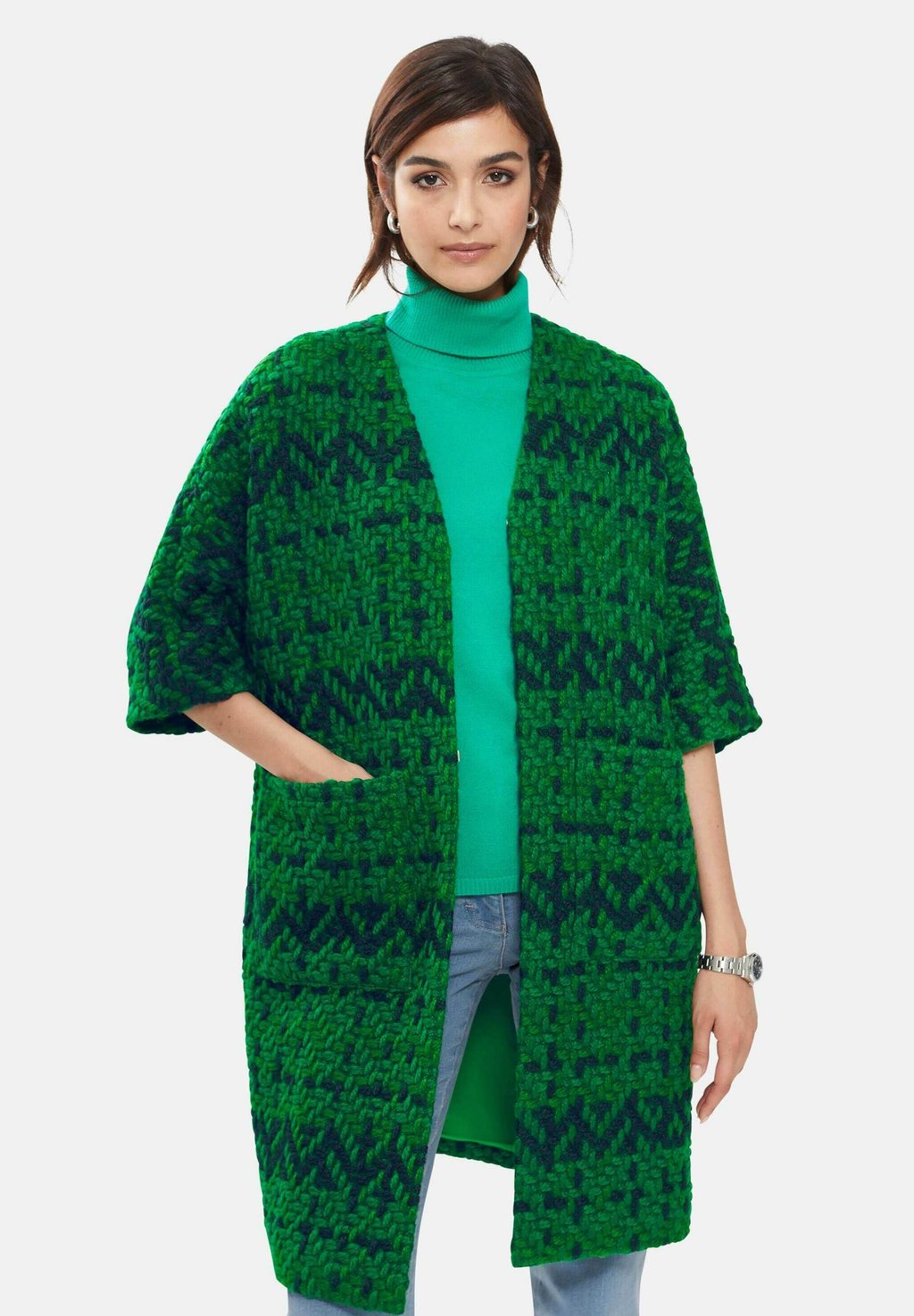 

Кардиган AUS GROB STRUKTURIERTEM JACQUARD MADELEINE, зеленый